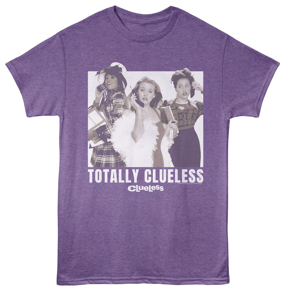 Clueless Purple Heather Adult Short Sleeve Tshirt