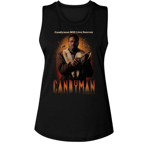 Candyman Black Ladies Muscle Tank