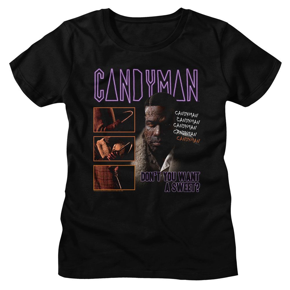 Candyman Black Ladies Short Sleeve Tshirt