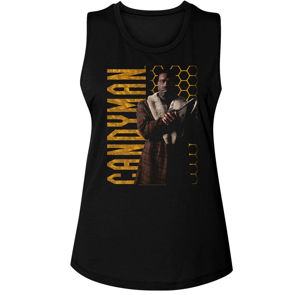 Candyman Black Ladies Muscle Tank