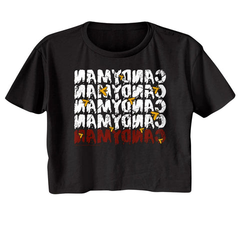 Candyman Black Ladies Short Sleeve Festival Cali Crop