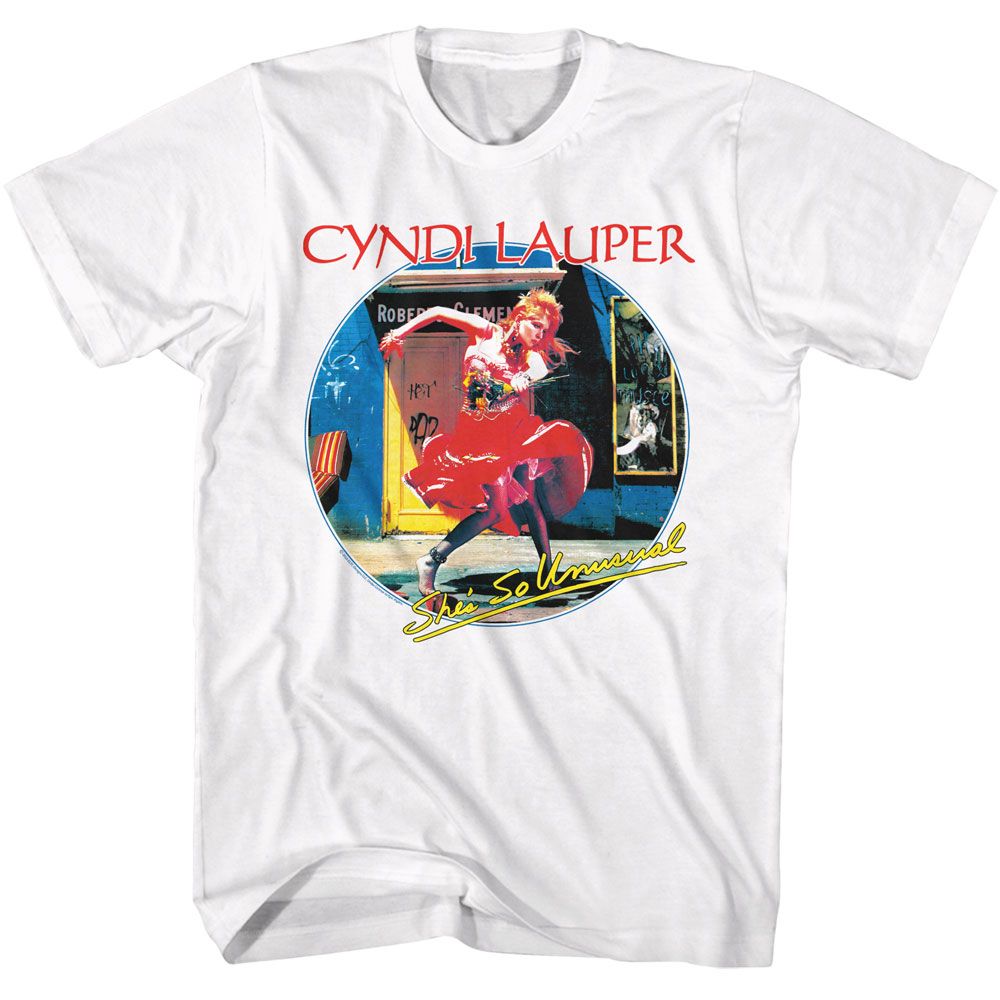 Cyndi Lauper White Adult S/S Tshirt