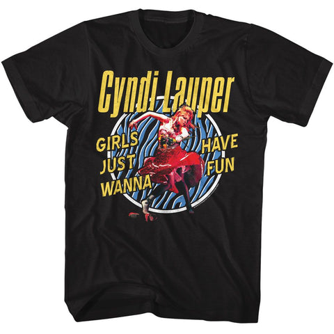Cyndi Lauper Black Adult S/S Tshirt