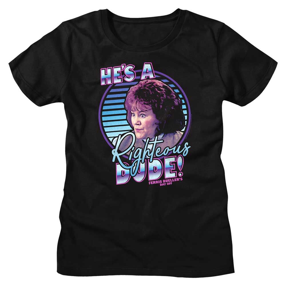 Ferris Buellers Day Off Black Ladies Short Sleeve Tshirt