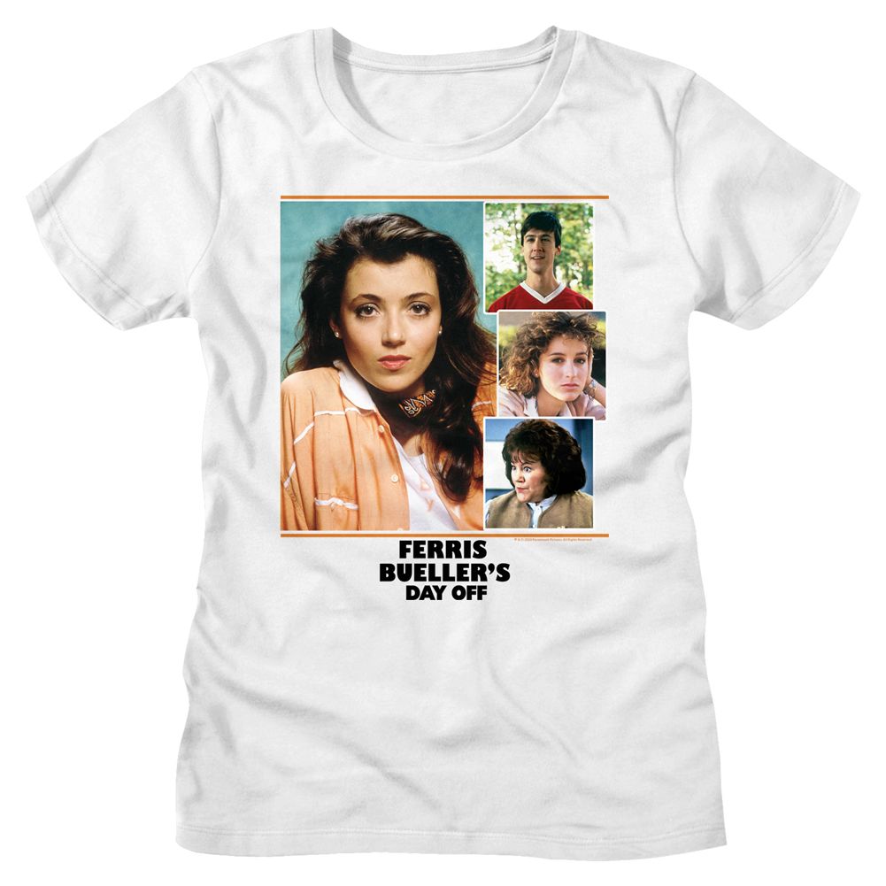 Ferris Buellers Day Off White Ladies Short Sleeve Tshirt