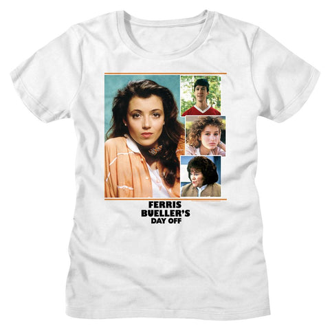 Ferris Buellers Day Off White Ladies Short Sleeve Tshirt