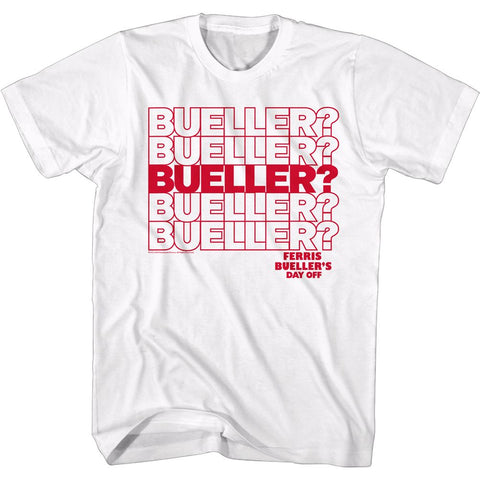 Ferris Buellers Day Off White Adult Short Sleeve Tshirt