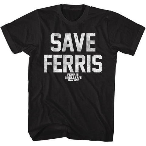 Ferris Buellers Day Off Black Adult Short Sleeve Tshirt