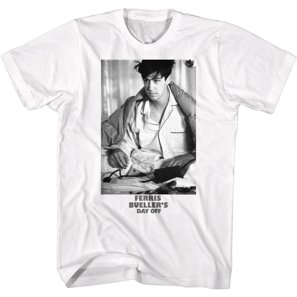 Ferris Buellers Day Off White Adult Short Sleeve Tshirt