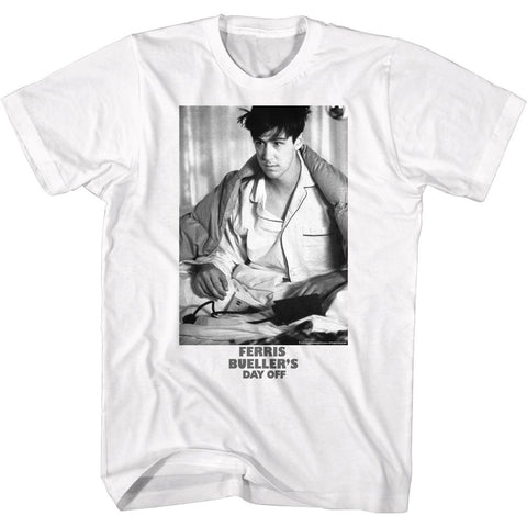 Ferris Buellers Day Off White Adult Short Sleeve Tshirt