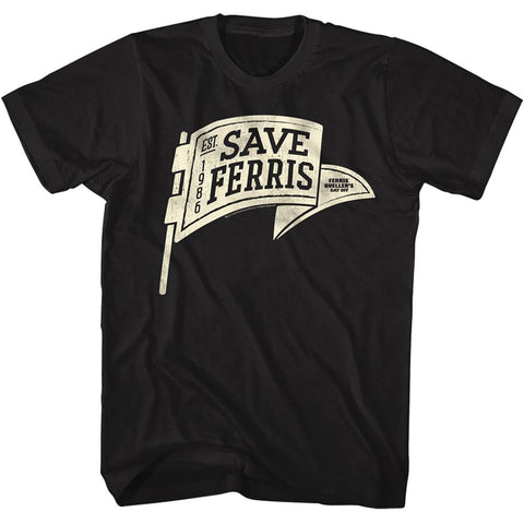 Ferris Buellers Day Off Black Adult Short Sleeve Tshirt