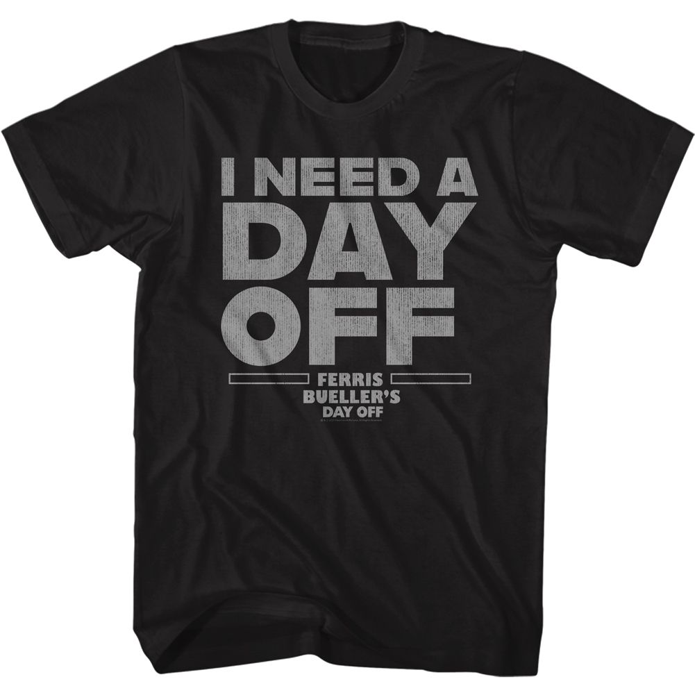 Ferris Buellers Day Off Black Adult Short Sleeve Tshirt