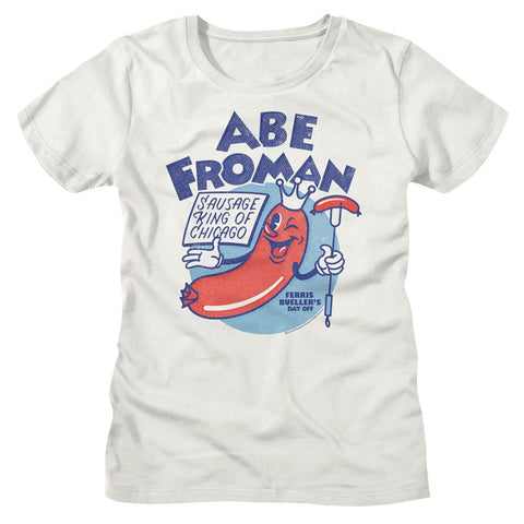 Ferris Buellers Day Off Vintage White Ladies Short Sleeve Tshirt