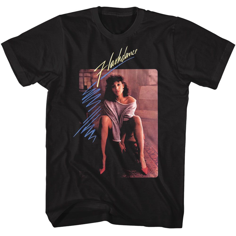 Flashdance Black Adult Short Sleeve Tshirt