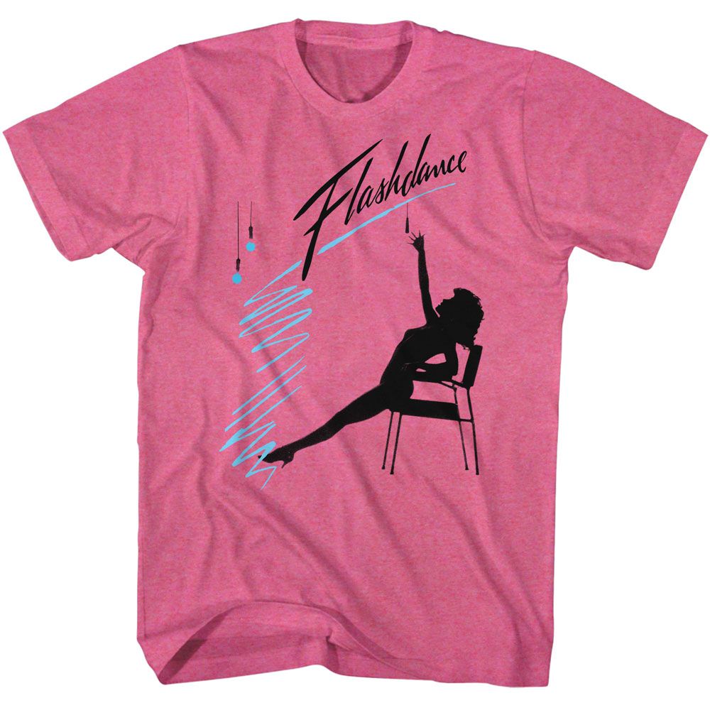 Flashdance Retro Pink Heather Adult Short Sleeve Tshirt