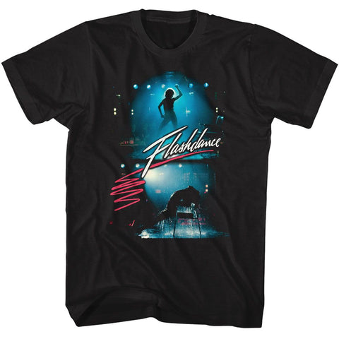 Flashdance Black Adult Short Sleeve Tshirt