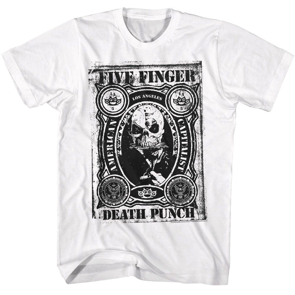 Five Finger Death Punch White Adult S/S Tshirt