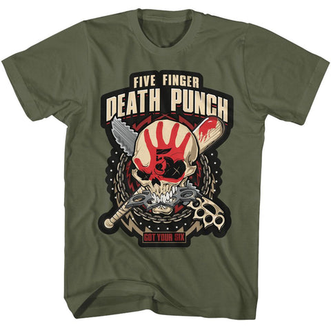 Five Finger Death Punch Military Green Adult S/S Tshirt