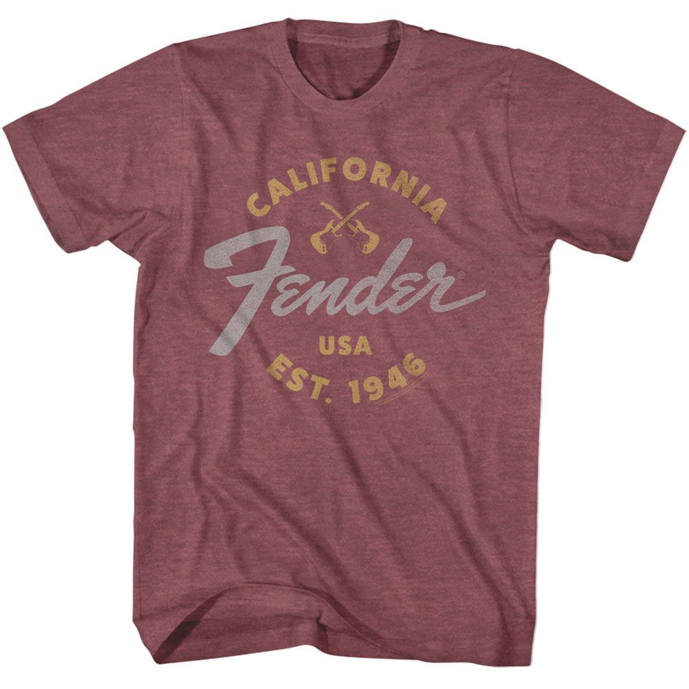 Fender Vintage Maroon Heather Adult S/S Tshirt