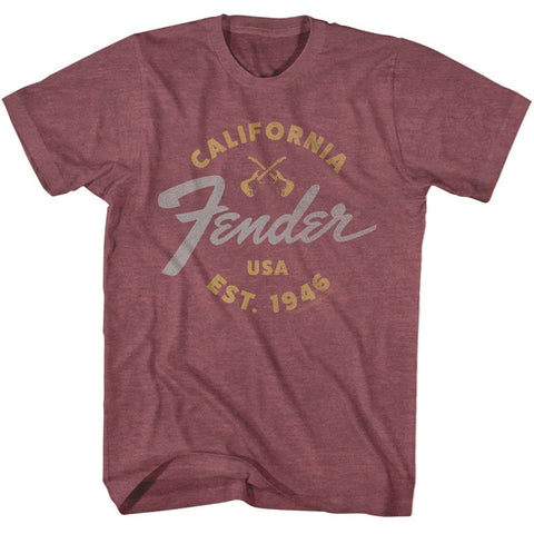 Fender Vintage Maroon Heather Adult S/S Tshirt