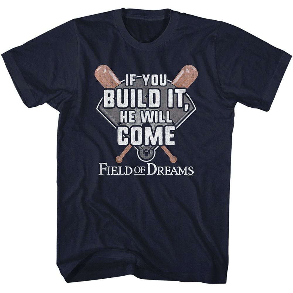 Field Of Dreams Navy Adult Short Sleeve Tshirt