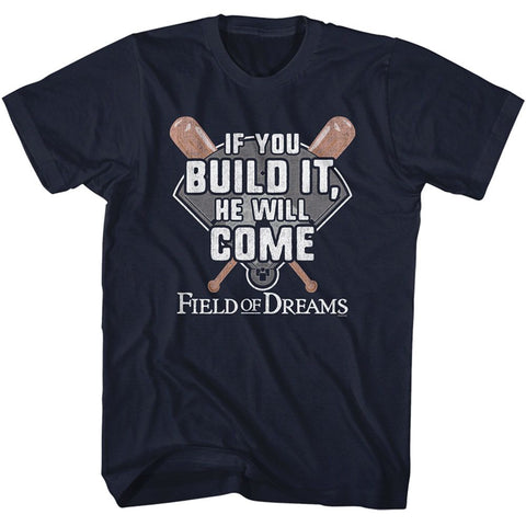 Field Of Dreams Navy Adult Short Sleeve Tshirt