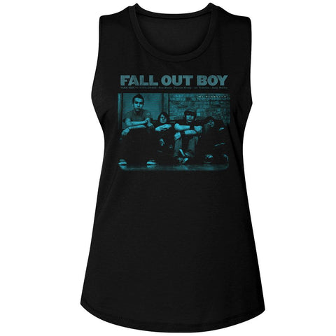 Fall Out Boy Black Ladies Muscle Tank