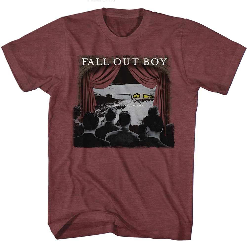 Fall Out Boy Vintage Maroon Heather Adult S/S Tshirt