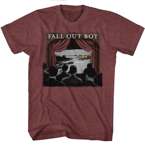 Fall Out Boy Vintage Maroon Heather Adult S/S Tshirt