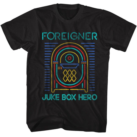 Foreigner Black Adult S/S Tshirt