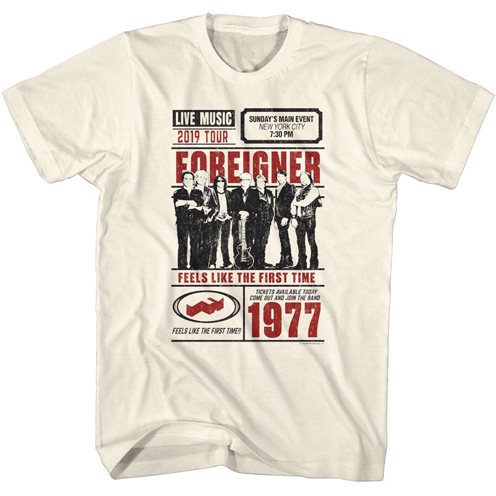 Foreigner Natural Adult S/S Tshirt