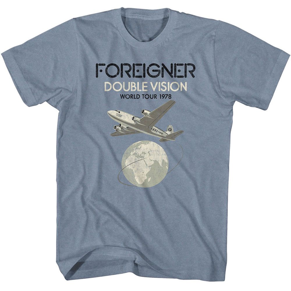 Foreigner Indigo Heather Adult S/S Tshirt