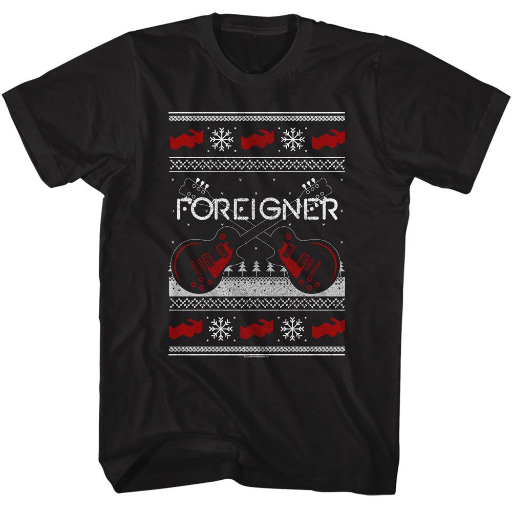 Foreigner Black Adult S/S Tshirt