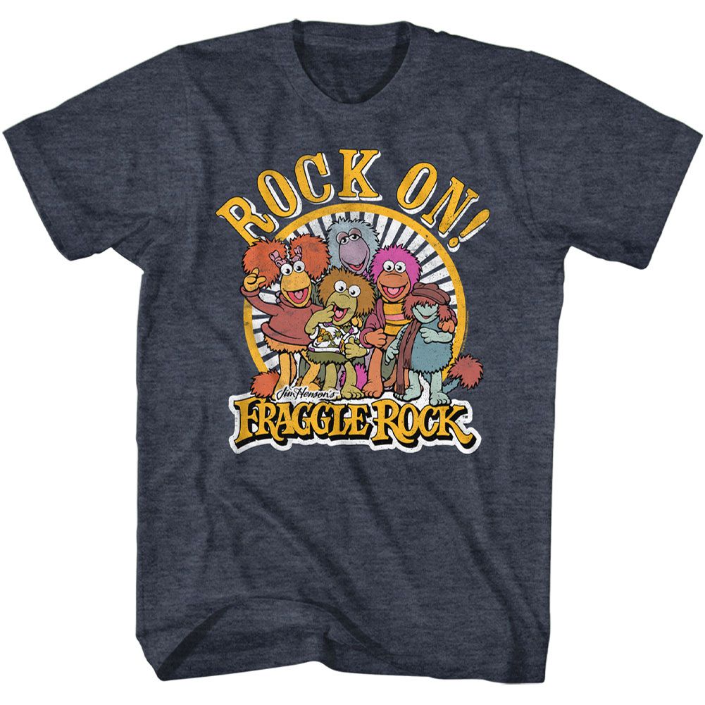 Fraggle Rock Navy Heather Adult Short Sleeve Tshirt