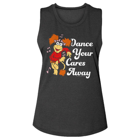 Fraggle Rock Charcoal Ladies Muscle Tank