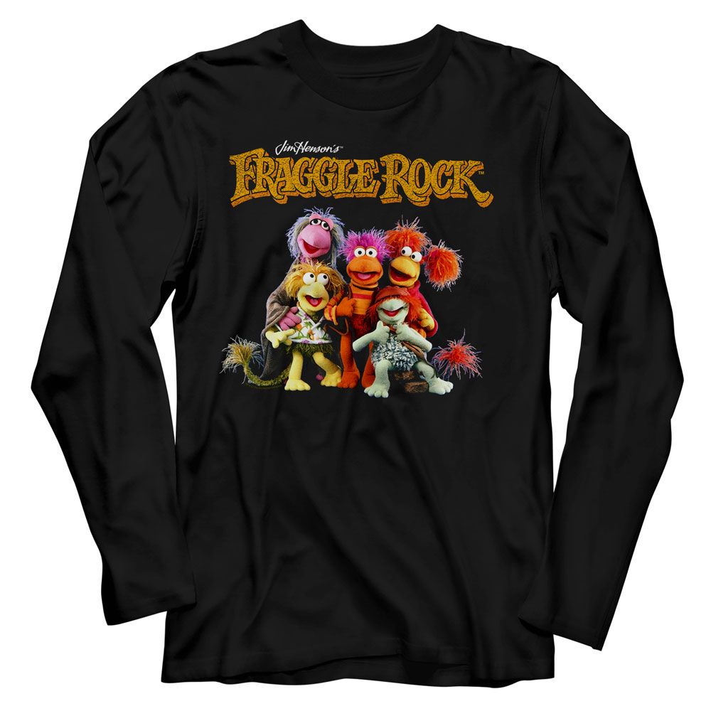 Fraggle Rock Black Adult Long Sleeve Tshirt