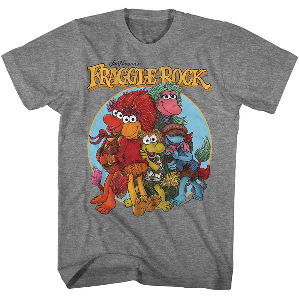 Fraggle Rock Graphite Heather Adult Short Sleeve Tshirt