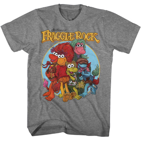Fraggle Rock Graphite Heather Adult Short Sleeve Tshirt