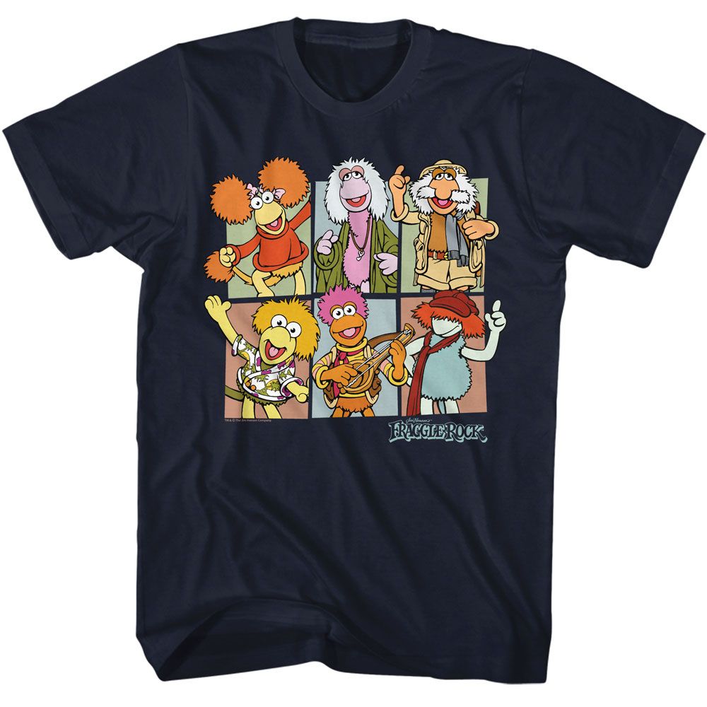 Fraggle Rock Navy Adult Short Sleeve Tshirt