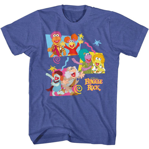 Fraggle Rock Royal Heather Adult Short Sleeve Tshirt