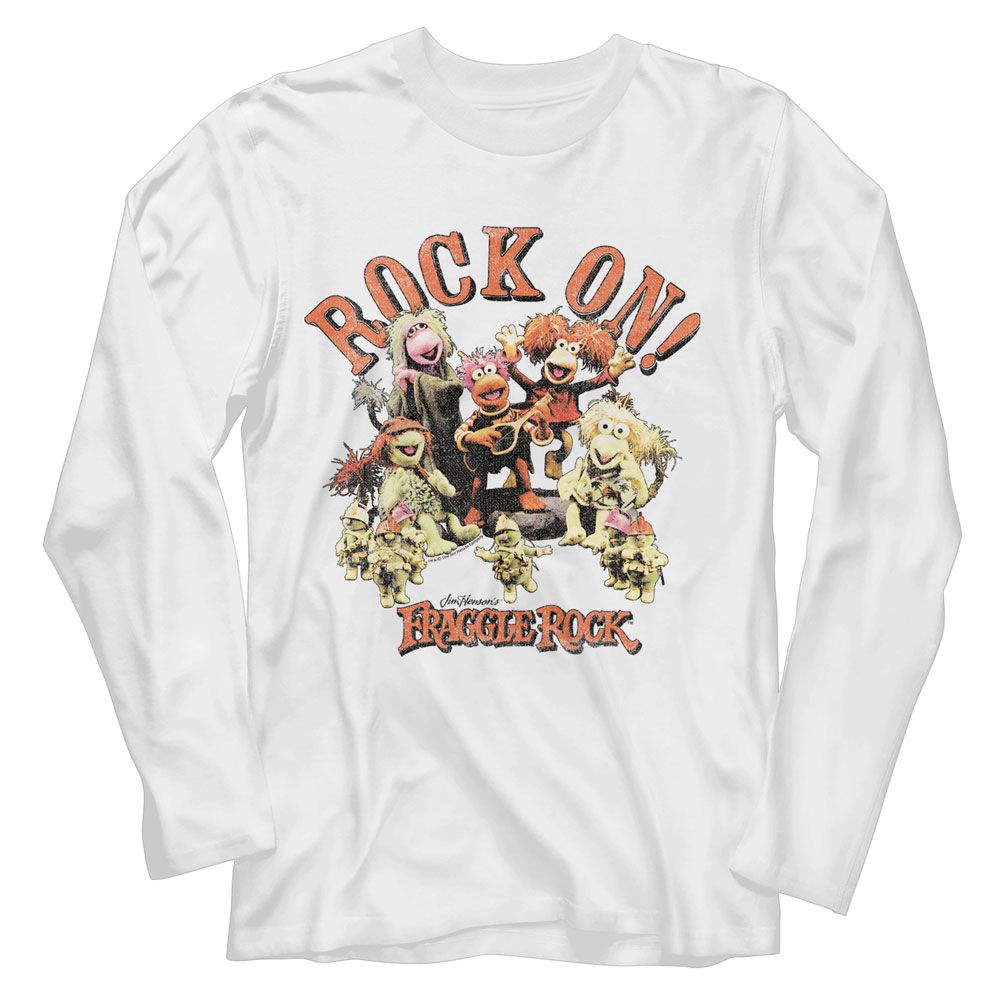 Fraggle Rock White Adult Long Sleeve Tshirt