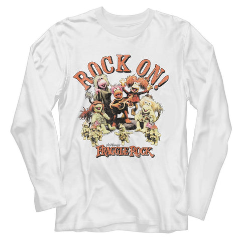 Fraggle Rock White Adult Long Sleeve Tshirt