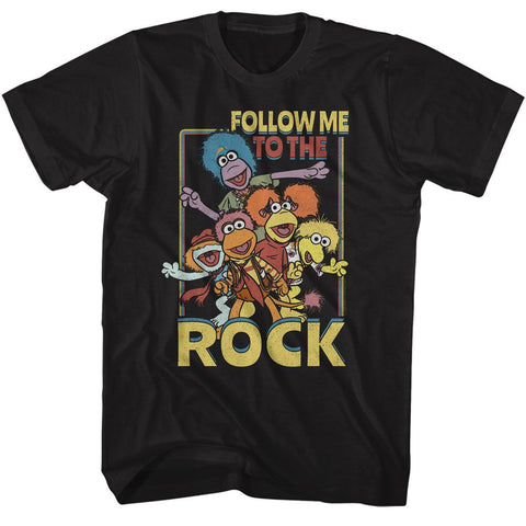 Fraggle Rock Black Adult Short Sleeve Tshirt