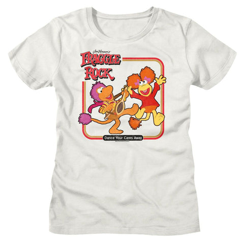 Fraggle Rock Vintage White Ladies Short Sleeve Tshirt
