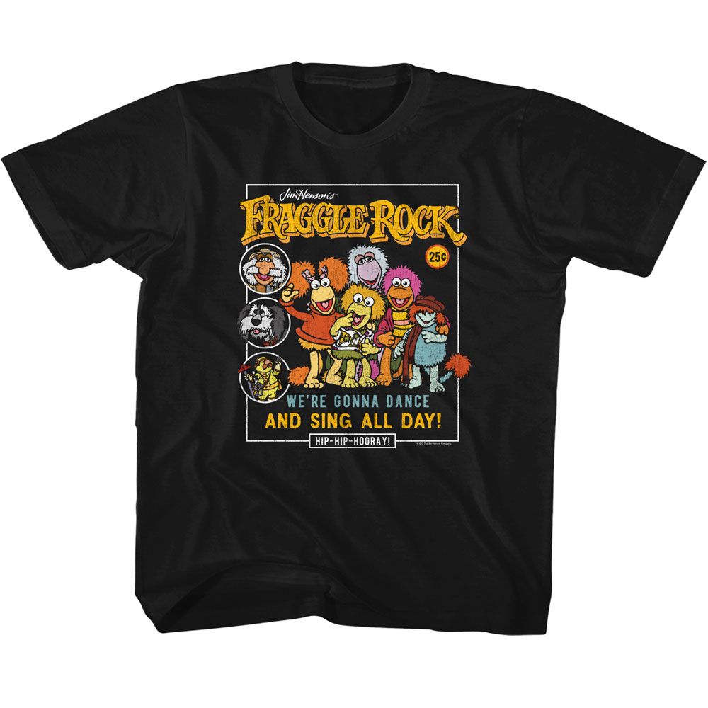 Fraggle Rock Black Youth Short Sleeve Tshirt