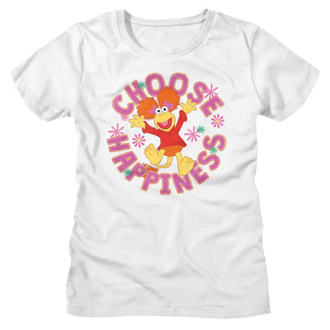 Fraggle Rock White Ladies Short Sleeve Tshirt
