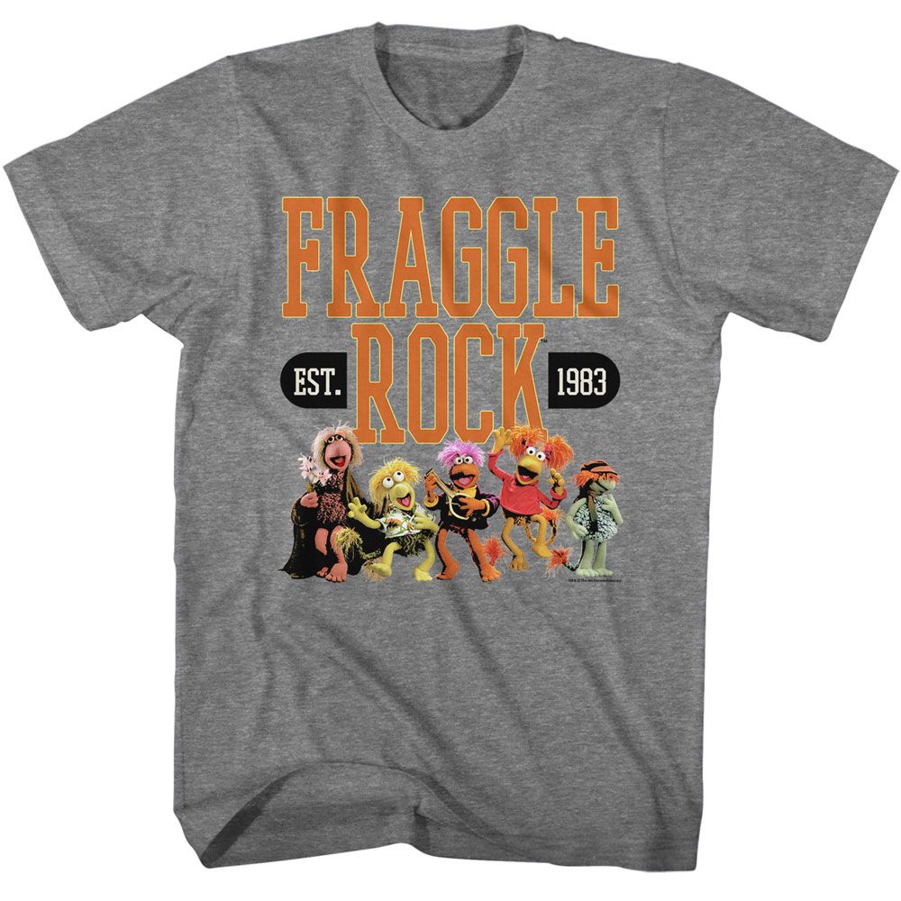 Fraggle Rock Graphite Heather Adult Short Sleeve Tshirt