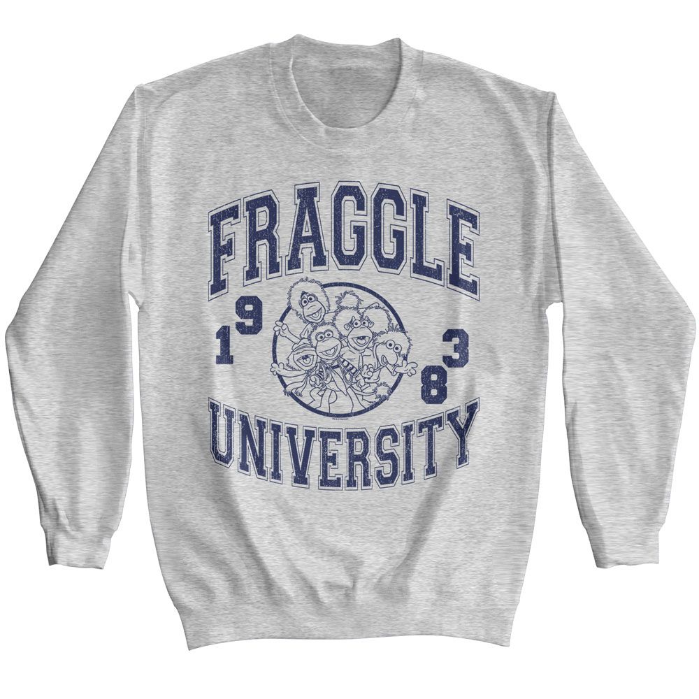 Fraggle Rock Sport Gray Adult Long Sleeve Sweatshirt