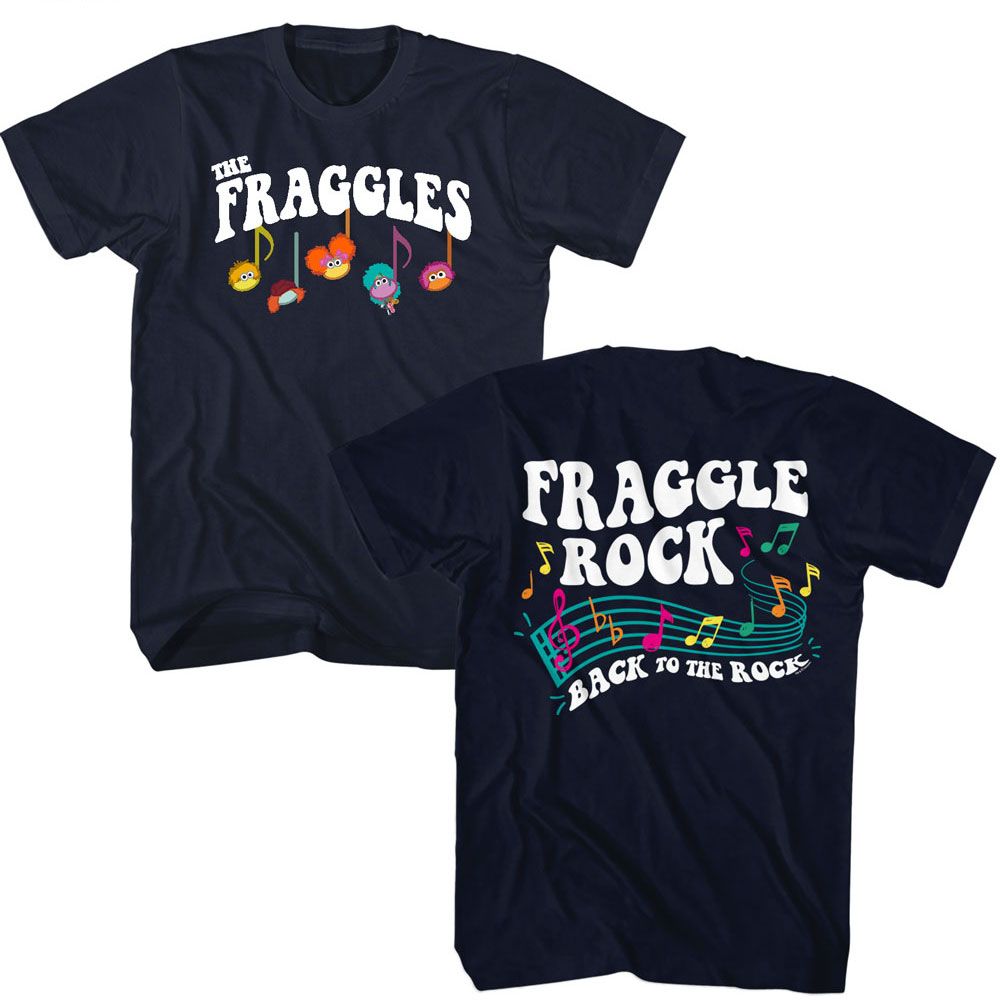 Fraggle Rock Navy Adult Short Sleeve Tshirt
