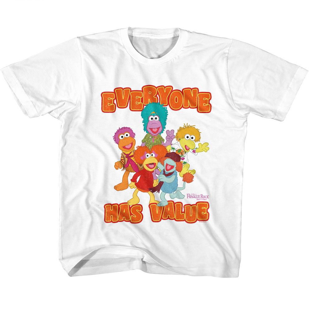 Fraggle Rock White Youth Short Sleeve Tshirt